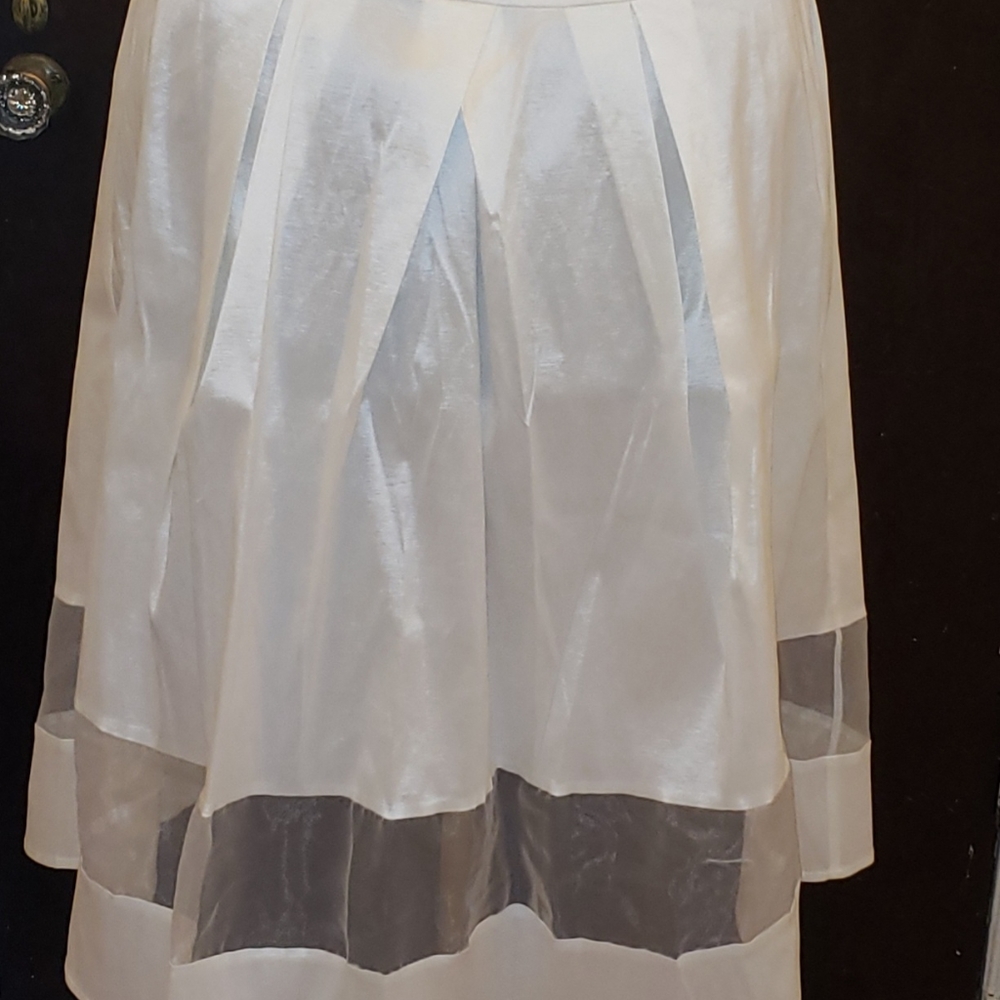Wendy Williams White taffeta pleated skirt size 2X